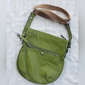 B Makowsky Green Leather Crossbody bag